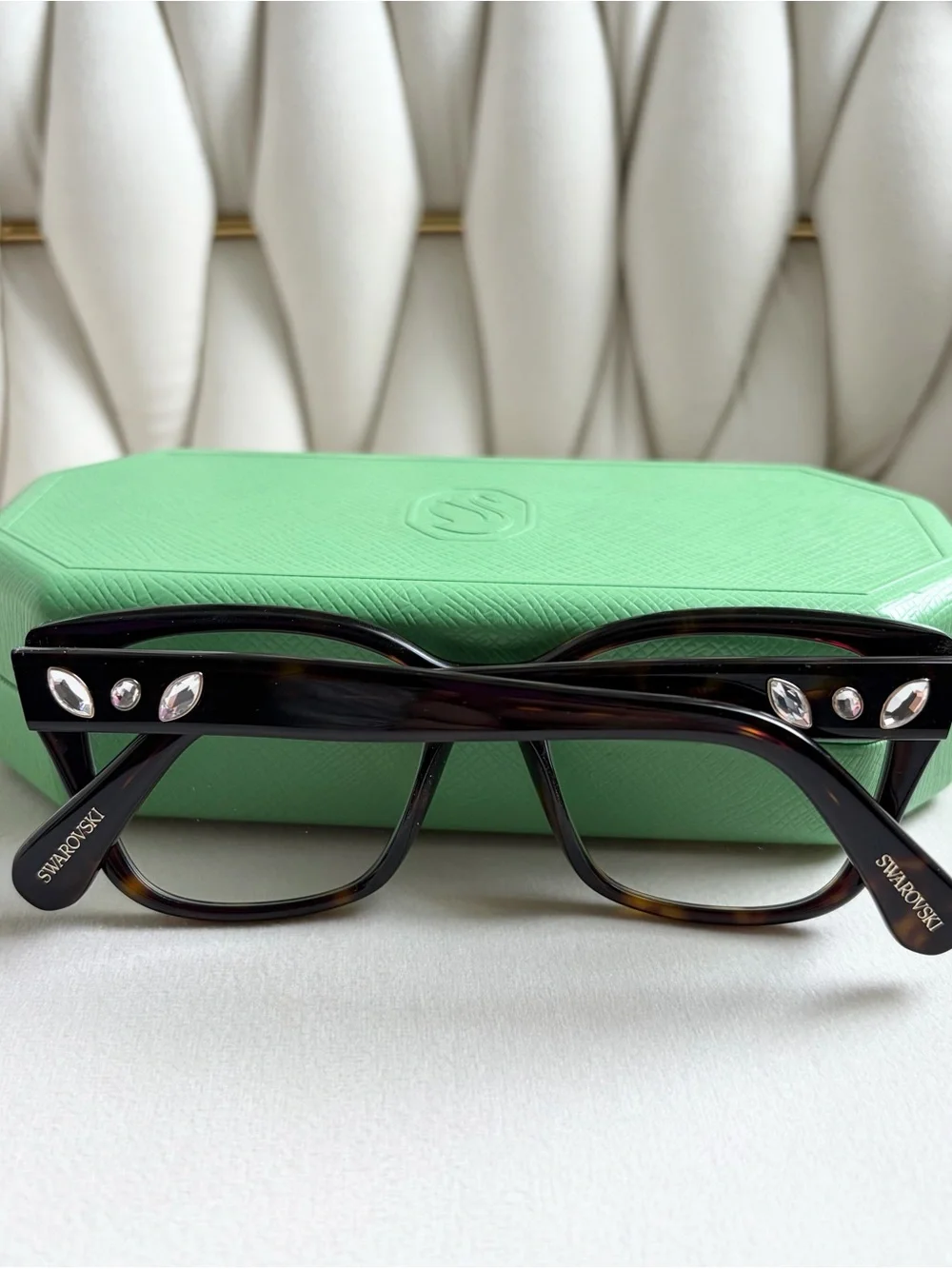 Swarovski Tortoiseshell Cat-Eye Frames with Crystal Accent